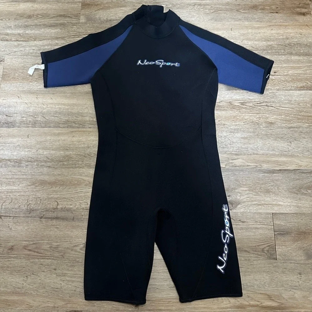 NeoSport Mens XL Shorty Wetsuit Black Blue Neoprene 17DY0481 Surfing Diving